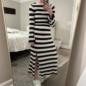 a new day Black and White Striped Set